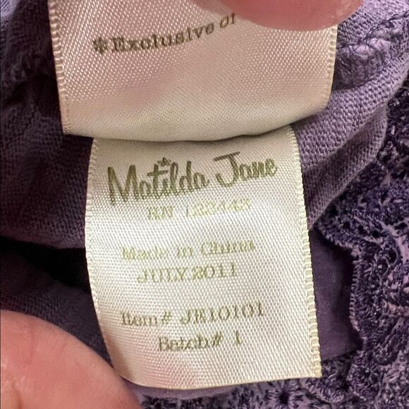 Matilda Jane purple and brown knit wrap top ruffle layer hem dress size 4 - Picture 14 of 16